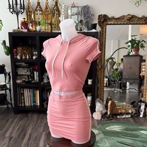 Cropped Hoodie & Mini Skirt Set